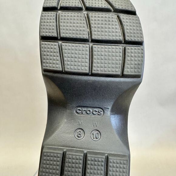 Crocs Stomp Mary Jane Platform Shoes in Silver/Black Women's Size 10 Mens 8 NWOT - Picture 15 of 16
